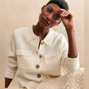 Sezane Betty Cardigan in Ecru